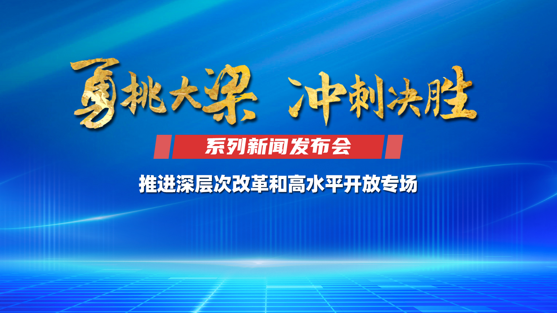 勇挑大梁 沖刺決勝 | 推進深層次改革和高水平開放專場