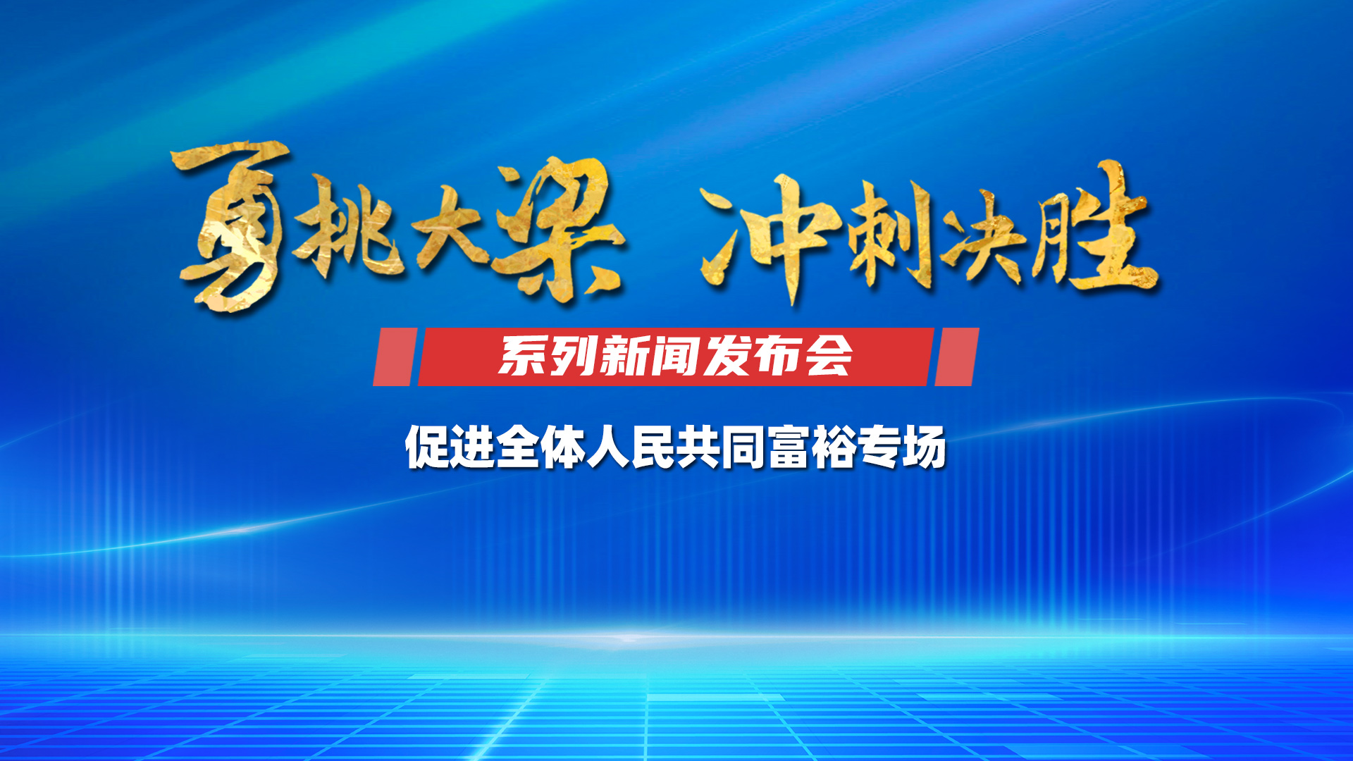 勇挑大梁 沖刺決勝丨促進全體人民共同富裕專場