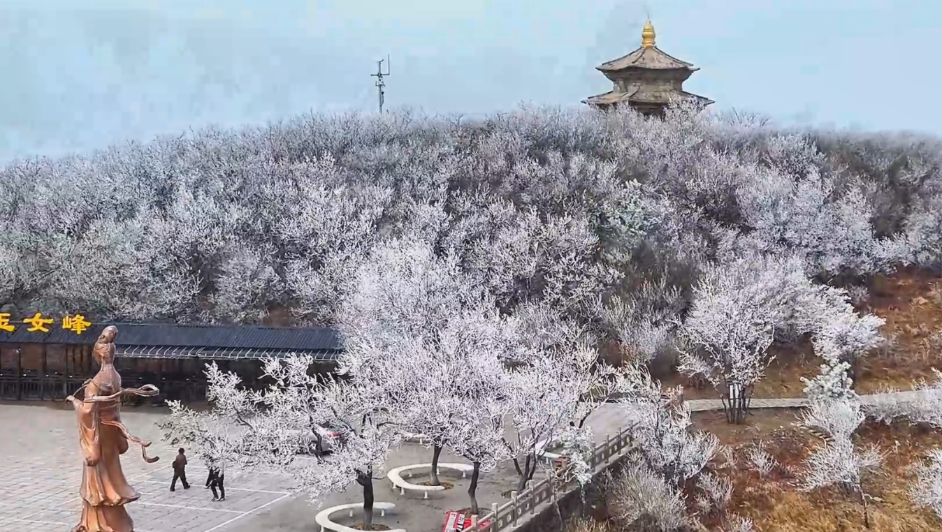 花果山出现雾凇景观