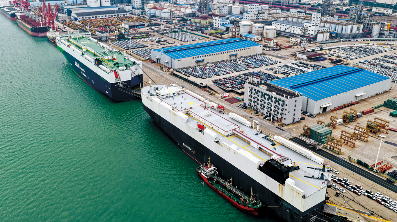 连云港港滚装车辆出口创新高 1至8月新能源汽车出口同比增长78.76%