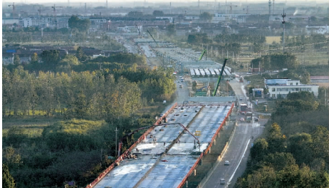 204國道贛榆城區段高架橋建設穩步推進