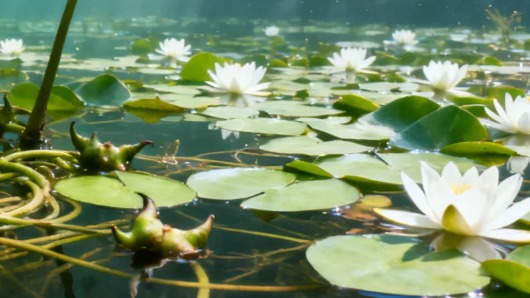 藕花菱角满池塘
