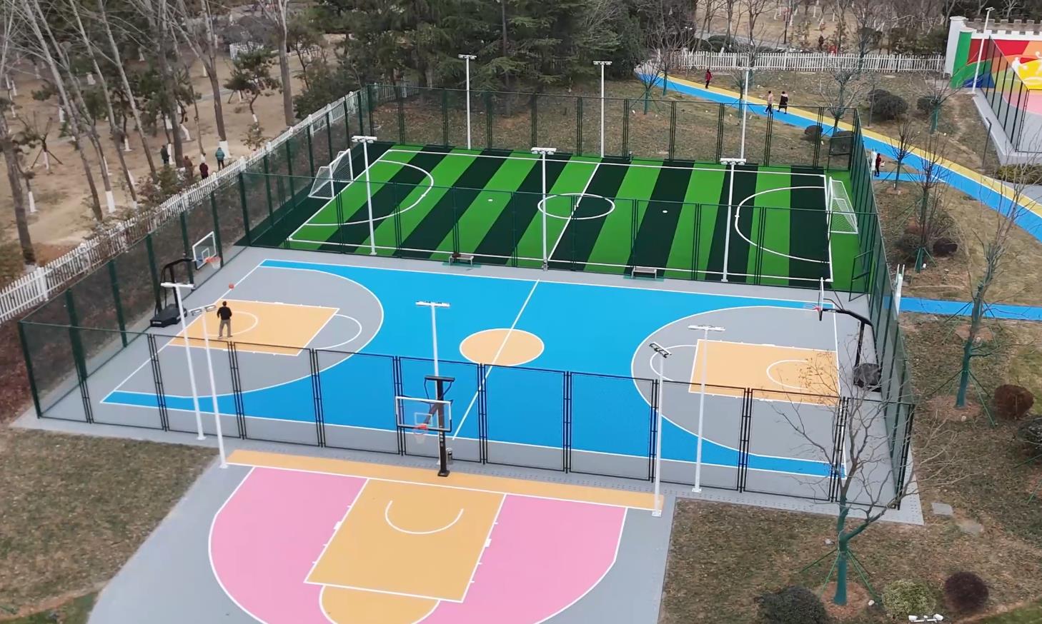 郁洲公园综合性体育运动场地正式对外开放