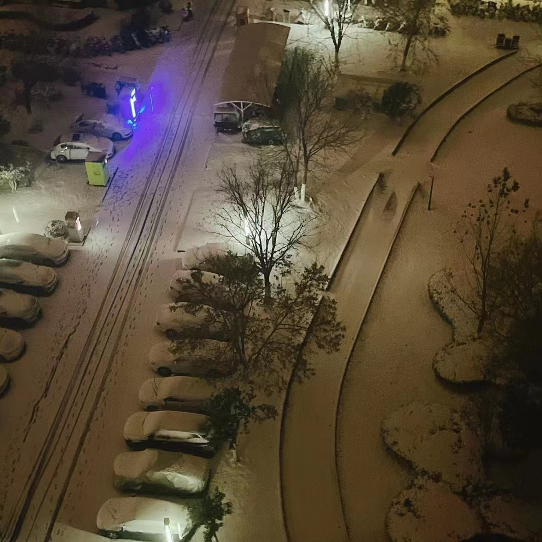 下大雪的图片夜景图片